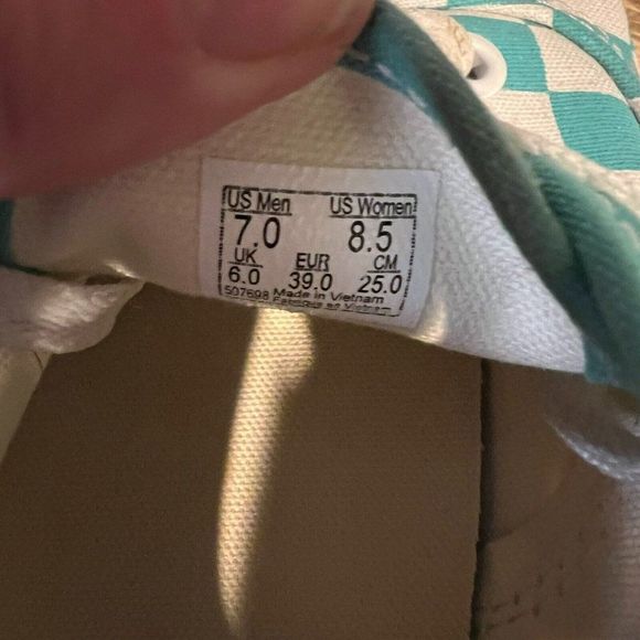 Womens Vans Era Checkerboard Blue Skateboarding‎ Sneakers Shoes Size 7M 8.5W GUC - Picture 6 of 6